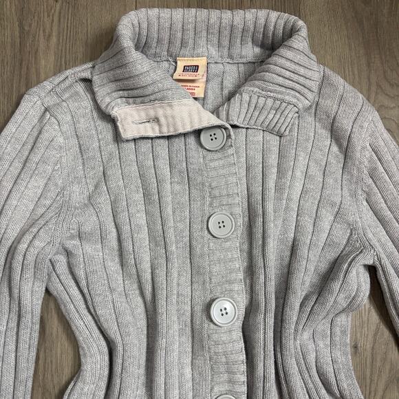 Y2K Ribbed Gray Button-Up Cardigan – Faded Glory – Women’s Medium - Picture 4 of 5